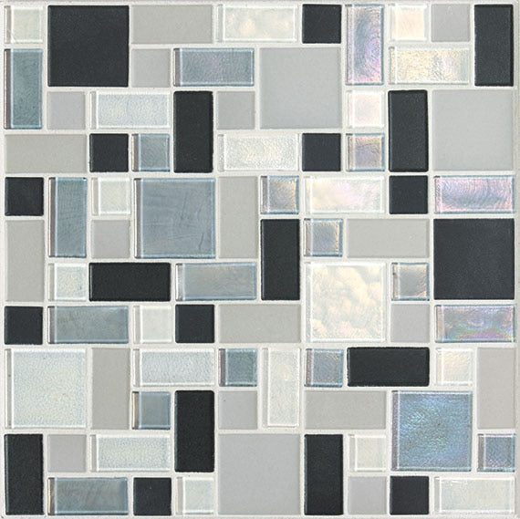 Daltile Coastal Keystones Block Random 12" x 12"-Glass Mosaic-Daltile-Tropical Thunder-12" x 12"-State Tile