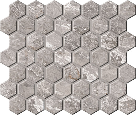 Daltile Perpetuo Hex 10" x 11"-Porcelain Mosaic-Daltile-Eternal Grey-10" x 11"-State Tile