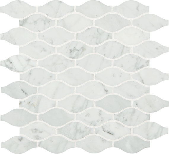 Daltile Marble 12.63" x 13.75"-Marble Mosaic-Daltile-Carrara White Polished-12.63" x 13.75"-State Tile