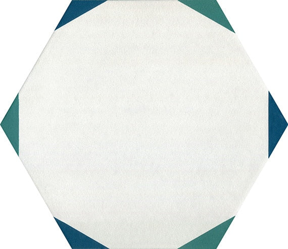 Daltile Bee Hive Medley Sun HEX 8.5" x 10"-Porcelain Tile-Daltile-Sun Green | Blue-8.5" x 10"-State Tile