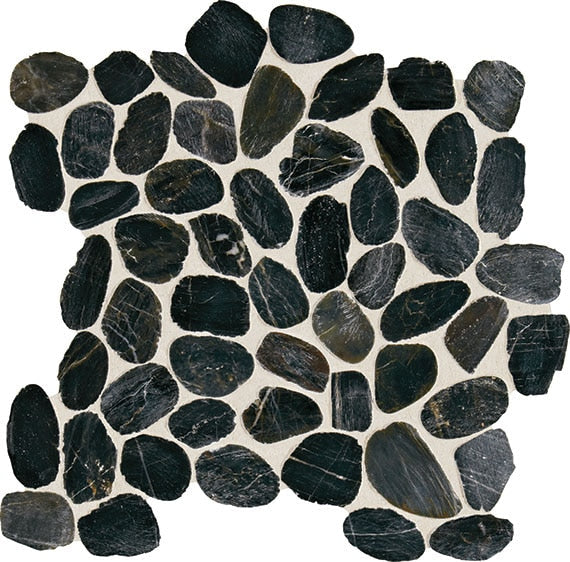 Daltile Decorative Accents River Pebble 13" x 13"-Natural Stone Mosaic-Daltile-Black River-13" x 13"-State Tile