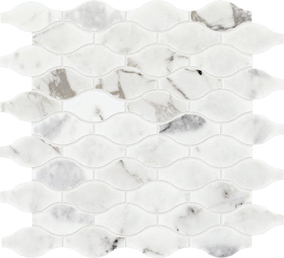 Daltile Marble Marquise 12.63" x 13.75"-Marble Mosaic-Daltile-Venetian Calacatta Polished-12.63" x 13.75"-State Tile
