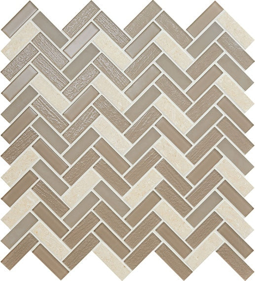American Olean Serentina Herringbone 12" x 12"-Glass & Stone Mosaic-American Olean-Composure-12" x 12"-State Tile