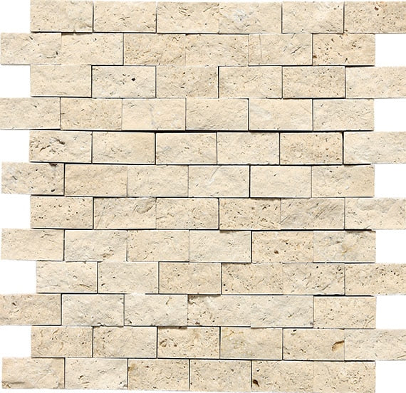 Daltile Travertine 1 x 2 12" x 12"-Traventine Mosaic-Daltile-Mediterranean Ivory-12" x 12"-State Tile