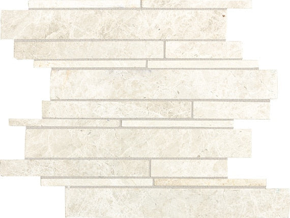 Daltile Marble Random Linear 12" x 15"-Marble Mosaic-Daltile-White Cliffs Polished/Honed-12" x 15"-State Tile
