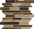 Daltile Crystal Shores Linear 12" x 14"-Glass Mosaic-Daltile-Copper Coast-12" x 14"-State Tile