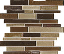 Daltile Crystal Shores Linear 12" x 14"-Glass Mosaic-Daltile-Copper Coast-12" x 14"-State Tile