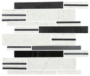 Daltile Marble Modern Linear 12" x 12"-Marble Mosaic-Daltile-Marble Black | White Polished-12" x 12"-State Tile