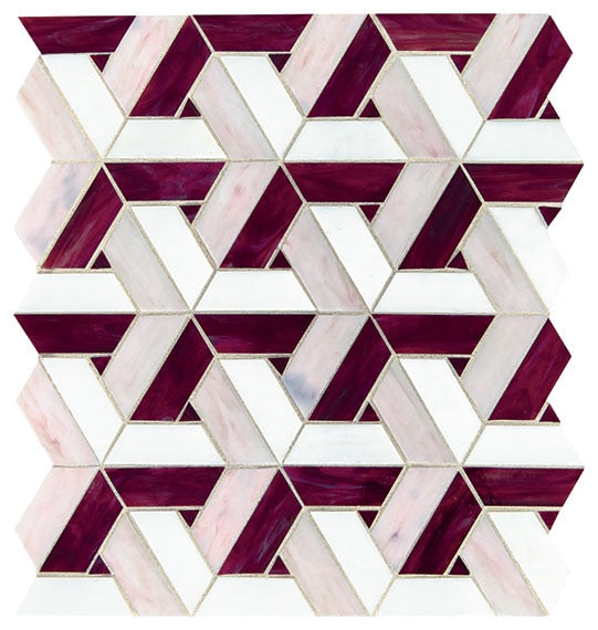 Daltile Vivify 13" x 14.75"-Glass Mosaic-Daltile-Bordeaux-13" x 14.75"-State Tile