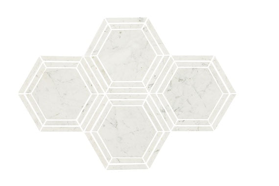 Daltile Marble 6" HEX 11" x 12"-Marble Mosaic-Daltile-Carrara White-11" x 12"-State Tile