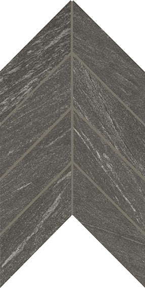 American Olean Montesano Chevron 7.44" x 14.44"-Porcelain Mosaic-American Olean-Charcoal-7.44" x 14.44"-State Tile