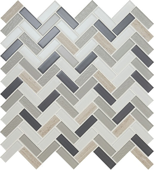 American Olean Serentina Herringbone 12" x 12"-Glass & Stone Mosaic-American Olean-Tranquility-12" x 12"-State Tile