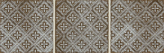 Daltile Vintage Metals 4" x 4"-Metal Tile-Daltile-Whitewash Classic Bronze Flower-4" x 4"-State Tile