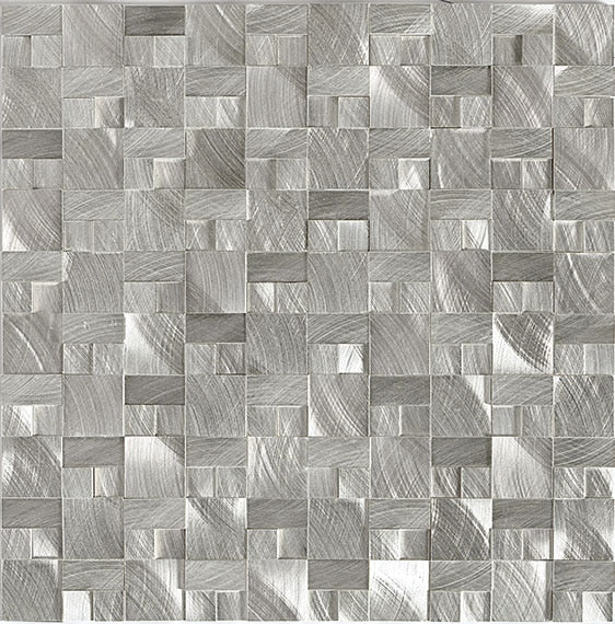 Daltile Structure 3D Block 11.8" x 11.8"-Metal Mosaic-Daltile-Steel-11.8" x 11.8"-State Tile