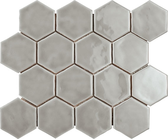 Marazzi Artistic Reflections 3" Hex 11.82" x 14.19"-Ceramic Mosaic-Marazzi-Rain-11.82" x 14.19"-State Tile