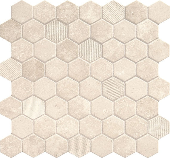 Daltile Vintage Hex 11" x 12"-Glass Mosaic-Daltile-Antique Beige-11" x 12"-State Tile