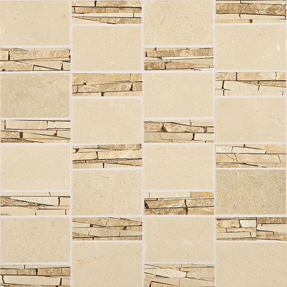 Daltile Marble Abstract 12" x 12"-Marble Mosaic-Daltile-Crema Marfil Classico-12" x 12"-State Tile