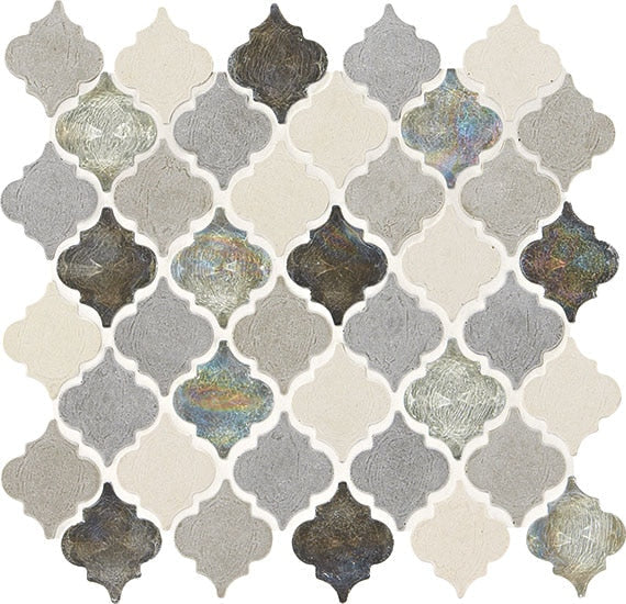 Daltile Decorative Accents 11" x 13"-Natural Stone Mosaic-Daltile-Gris Et Blanc-11" x 13"-State Tile
