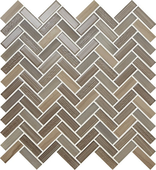 American Olean Serentina Herringbone 12" x 12"-Glass & Stone Mosaic-American Olean-Solitude-12" x 12"-State Tile