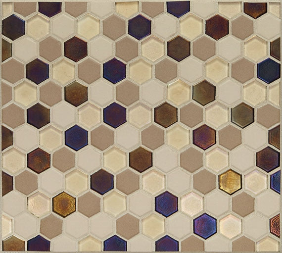 Daltile Coastal Keystones HEX 12" x 12"-Glass Mosaic-Daltile-Sunset Cove-12" x 12"-State Tile