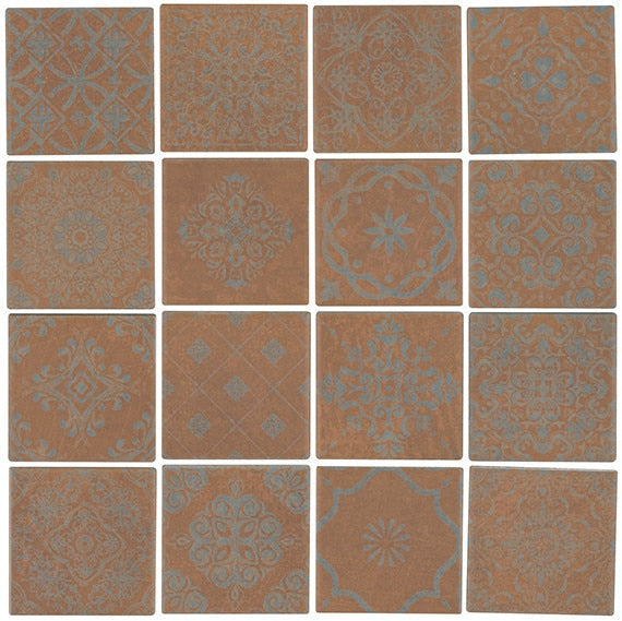 Marazzi Moroccan Concrete 12" x 12"-Porcelain Mosaic-Marazzi-Aziza Terra Cotta-12" x 12"-State Tile