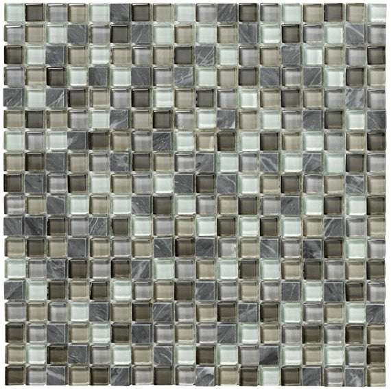Marazzi Crystal Stone II 12" x 12"-Stone & Glass Mosaic-Marazzi-Pewter-12" x 12"-State Tile