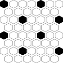 Daltile Color Wheel Mosaic HEX 1 11.5" x 14"-Ceramic Mosaic-Daltile-Arctic White | Black Matte-11.5" x 14"-State Tile