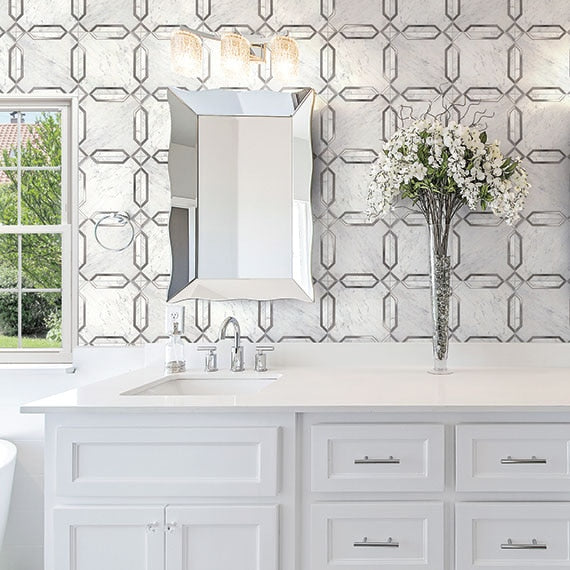 Marazzi Castellina 11" x 11"-Natural Stone Mosaic-Marazzi-Nouveau White Titanium-11" x 11"-State Tile