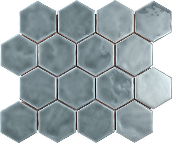 Marazzi Artistic Reflections 3" Hex 11.82" x 14.19"-Ceramic Mosaic-Marazzi-Haze-11.82" x 14.19"-State Tile
