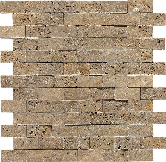 Daltile Travertine 1 x 2 12" x 12"-Traventine Mosaic-Daltile-Noce-12" x 12"-State Tile