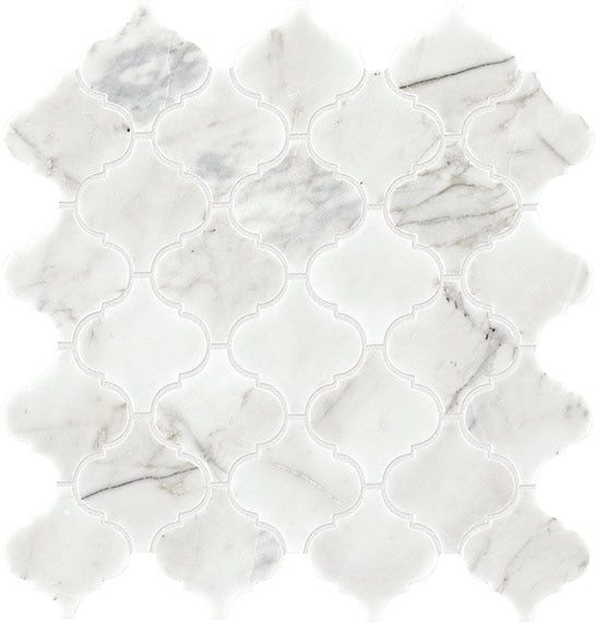 Daltile Marble Baroque 13.38" x 13.75"-Marble Mosaic-Daltile-Venetian Calacatta Polished-13.38" x 13.75"-State Tile