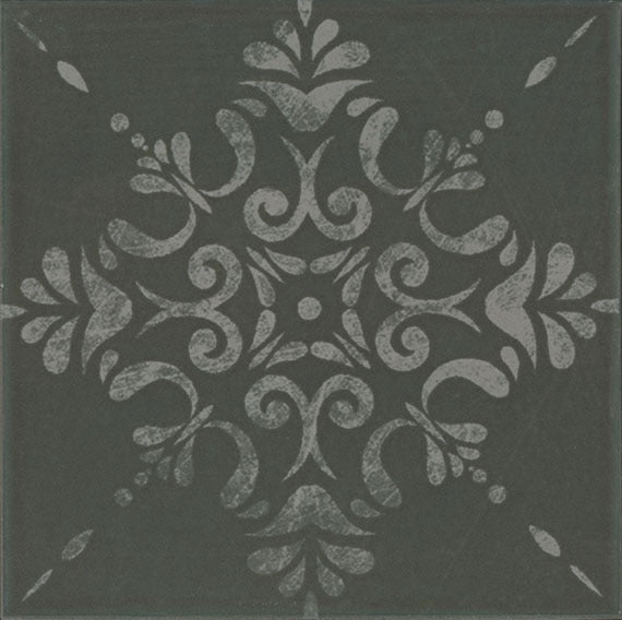 Marazzi Moroccan Concrete Deco 8" x 8"-Porcelain Tile-Marazzi-Aziza Charcoal-8" x 8"-State Tile
