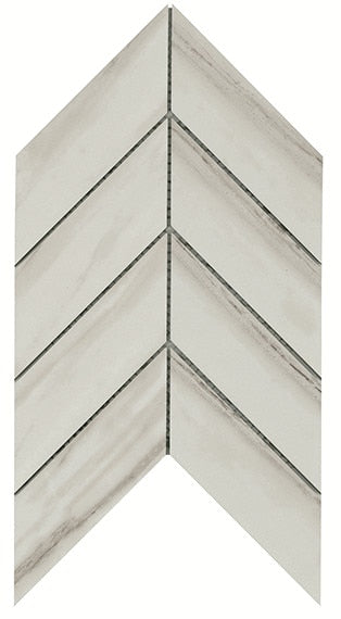 American Olean Ideology Chevron 7.44" x 14.44"-Porcelain Mosaic-American Olean-Calacatta Grey-7.44" x 14.44"-State Tile
