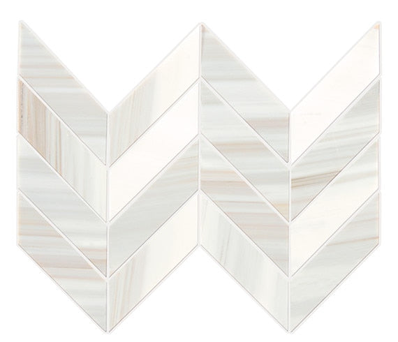 Daltile Pietra Divina Chevron 14" x 14"-Natural Stone Mosaic-Daltile-Calacatta Dolomiti-14" x 14"-State Tile