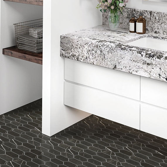 Daltile Marble Attache HEX 12.4" x 12.6"-Porcelain Mosaic-Daltile-State Tile