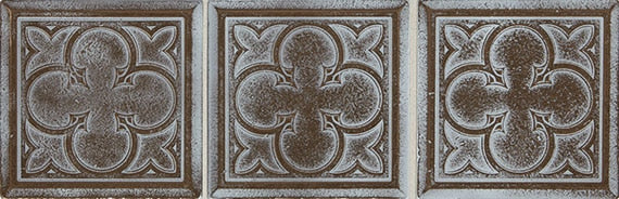 Daltile Vintage Metals 4" x 4"-Metal Tile-Daltile-Whitewash Classic Bronze Clover-4" x 4"-State Tile
