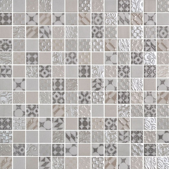Daltile Uptown Glass 12.25" x 12.25"-Glass Mosaic-Daltile-Metro Cream-12.25" x 12.25"-State Tile