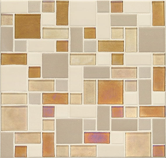 Daltile Coastal Keystones Block Random 12" x 12"-Glass Mosaic-Daltile-Island Harvest-12" x 12"-State Tile