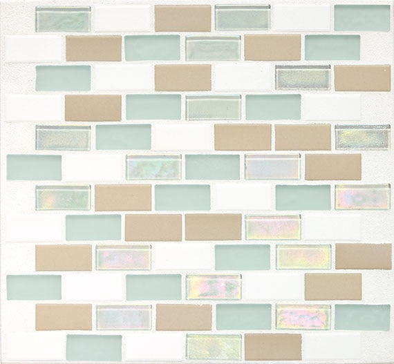 Daltile Coastal Keystones 2 x 1 12" x 13"-Glass Mosaic-Daltile-Trade Wind-12" x 13"-State Tile