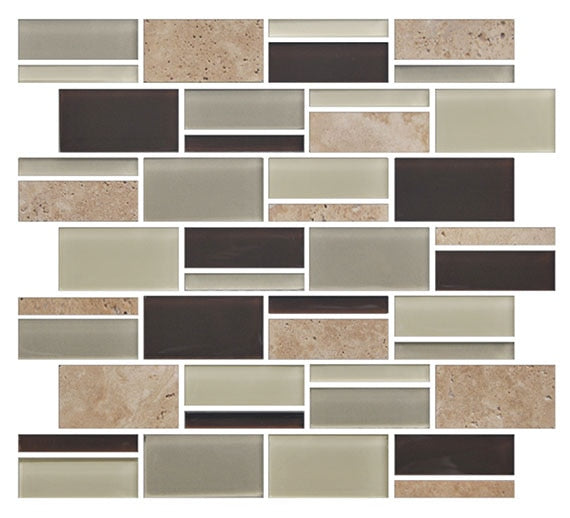 American Olean Color Appeal 3" 11.75" x 12.75"-Glass & Stone Mosaic-American Olean-Canyon Trail-11.75" x 12.75"-State Tile