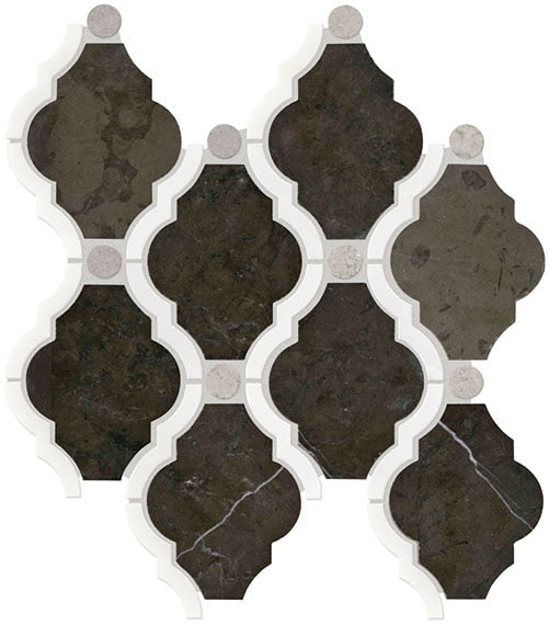 Daltile Decorative Accents Baroque 12" x 14"-Natural Stone Mosaic-Daltile-Antico Scur Blend-12" x 14"-State Tile