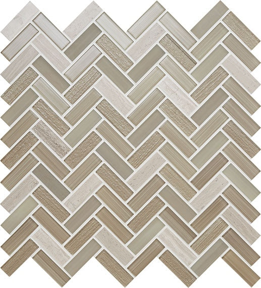 American Olean Serentina Herringbone 12" x 12"-Glass & Stone Mosaic-American Olean-Accord-12" x 12"-State Tile