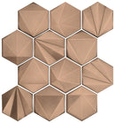 Marazzi GeoMetal Hex 3 x 3 10.88" x 11.63"-Metal Mosaic-Marazzi-Bronze-10.88" x 11.63"-State Tile
