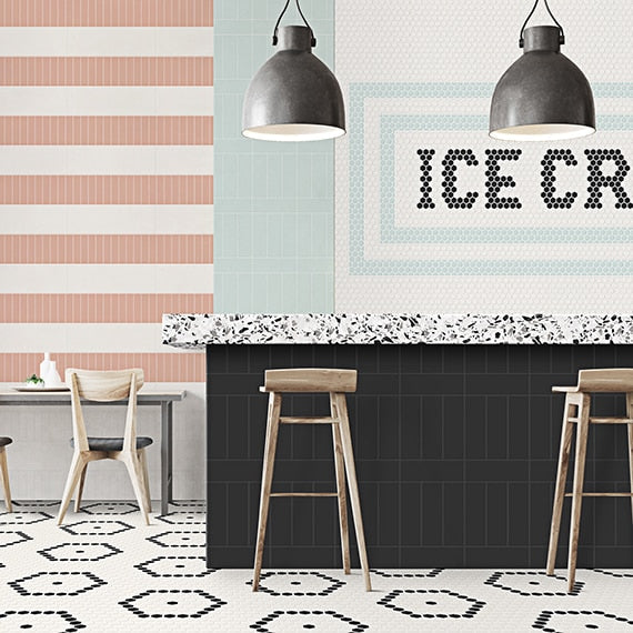 American Olean Color Story Mosaic Hex 1.5" 10.25" x 11.63"-Ceramic Mosaic-American Olean-State Tile