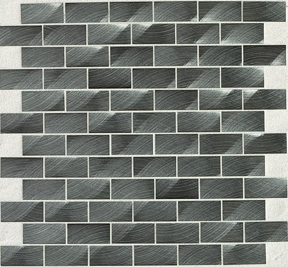 Daltile Structure 1 x 2 11.8" x 11.8"-Metal Mosaic-Daltile-Gunmetal-11.8" x 11.8"-State Tile