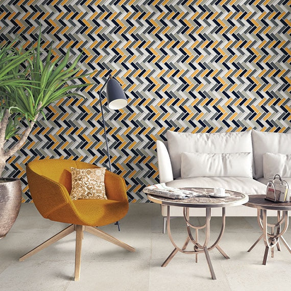 Daltile Color Wheel Mosaic Herringbone 1 x 3 9" x 12"-Ceramic Mosaic-Daltile-State Tile