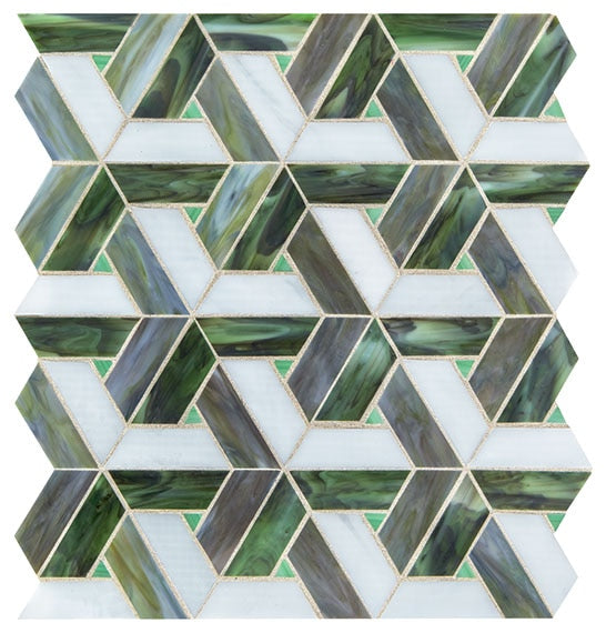 Daltile Vivify 13" x 14.75"-Glass Mosaic-Daltile-Enchanted Green-13" x 14.75"-State Tile