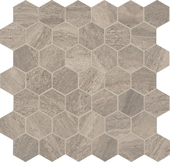 American Olean Presario 2" Hex 11.75" x 11.75"-Marble Mosaic-American Olean-Reverent Taupe-11.75" x 11.75"-State Tile