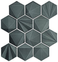 Marazzi GeoMetal Hex 3 x 3 10.88" x 11.63"-Metal Mosaic-Marazzi-Gunmetal-10.88" x 11.63"-State Tile