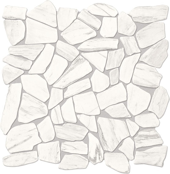 Daltile Raine 12" x 12"-Marble Mosaic-Daltile-Stratus White Pebble Mosaic-12" x 12"-State Tile